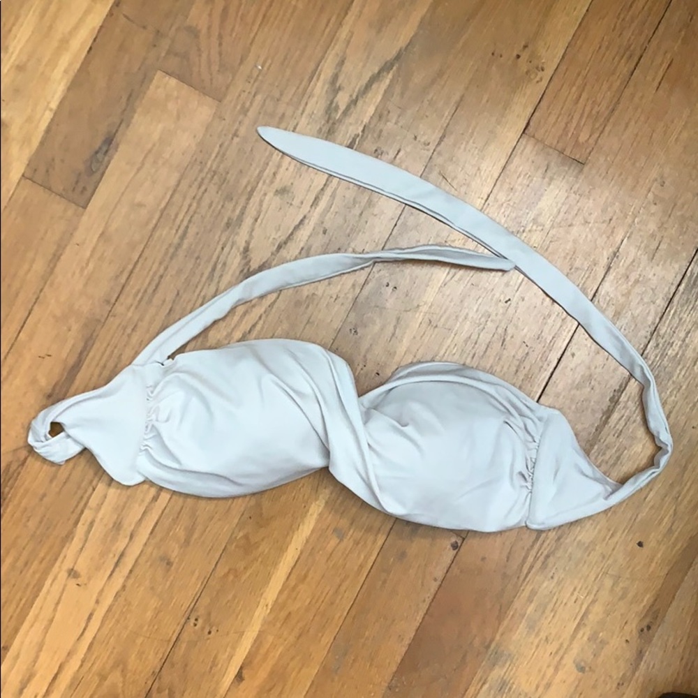 white bathing suit top